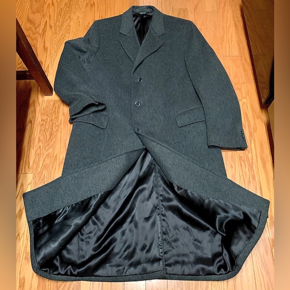 Men’s 46 XL Full Length Jacobson’s Custom USA Made ALPACUNA Trench Overcoat - Picture 6 of 16